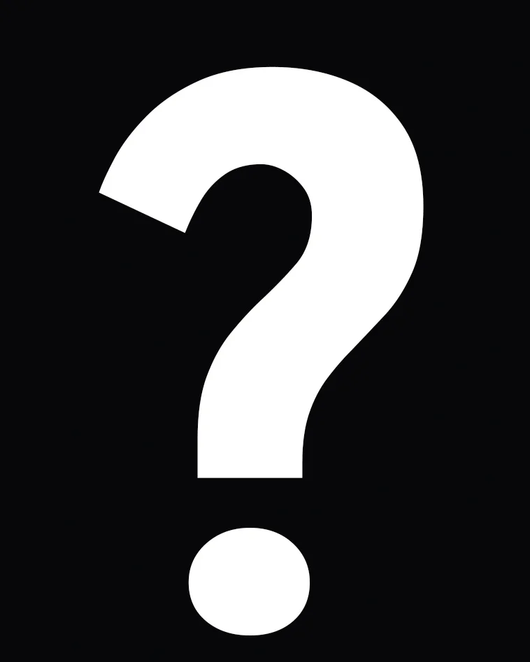 A question mark symbolizing upcoming program and surprises awaiting SWAGLIFT DAY attendees